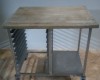 Stół z drewnianym blatem ze stali nierdzewnej